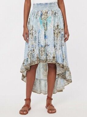 Camilla Gatsbys Girl High Low Hem Skirt Shirred Waist